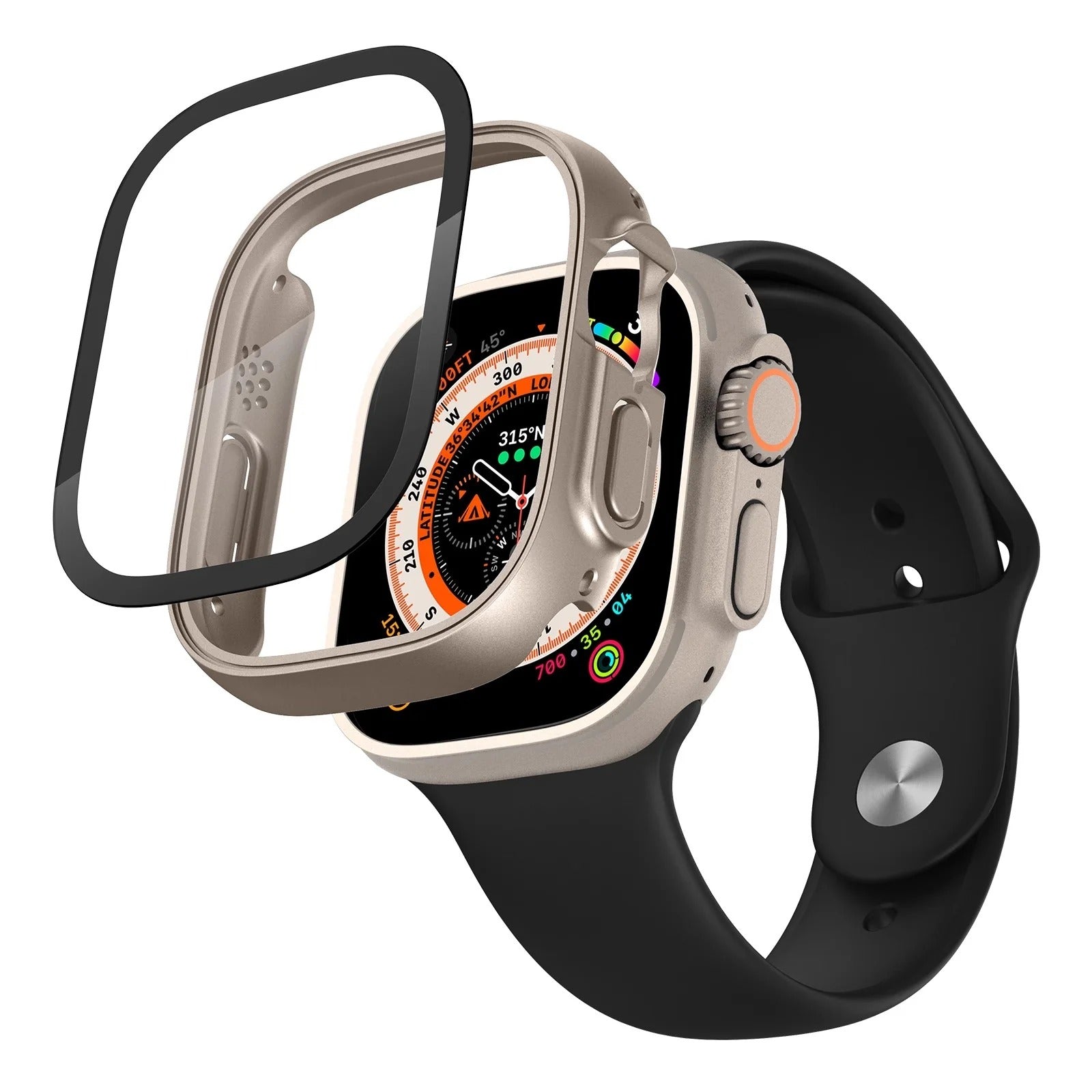 P112 - Apple Watch Ultra İçin Cam Ekran Koruyucu Kılıf